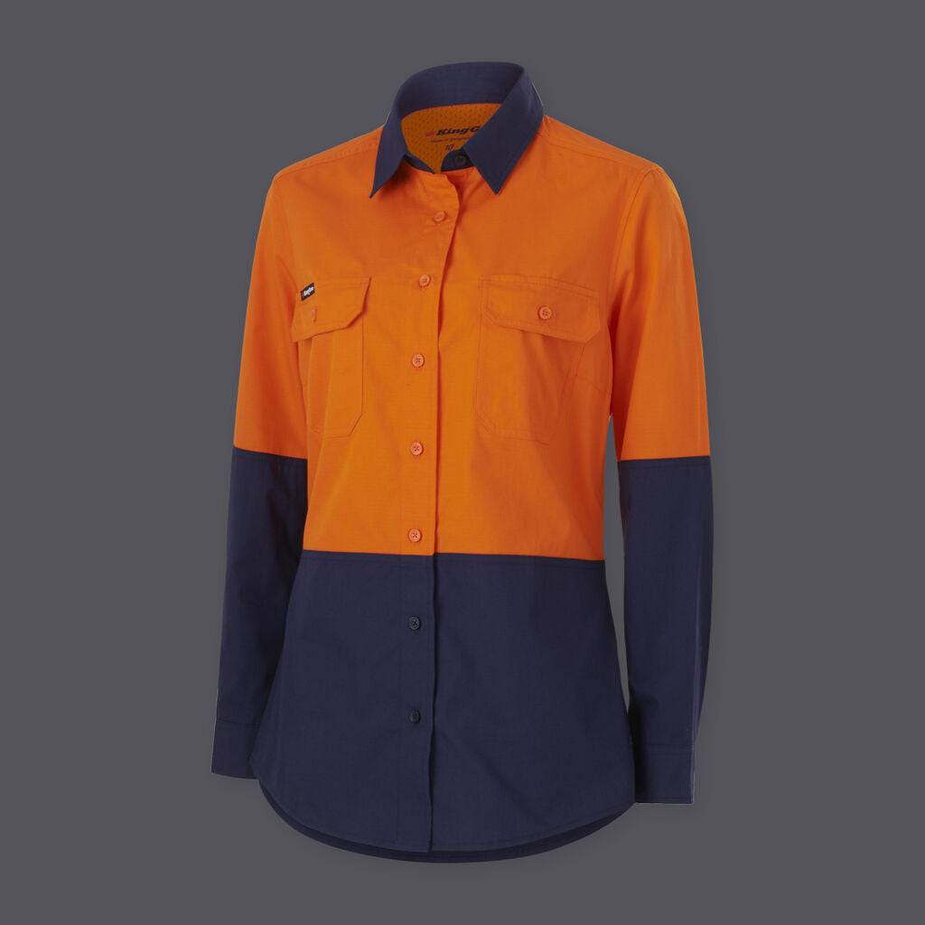 KingGee K44226 Women's Workcool Vented Spliced Shirt Long Sleeve