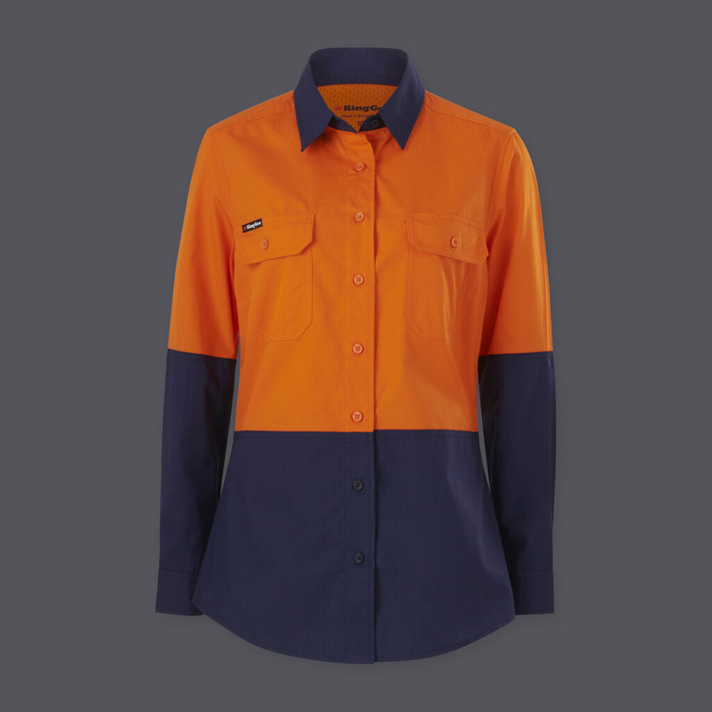 KingGee K44226 Women's Workcool Vented Spliced Shirt Long Sleeve