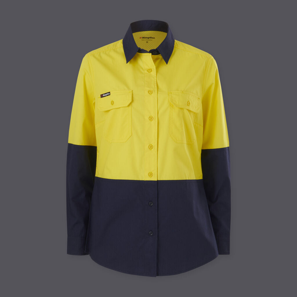 KingGee K44226 Women's Workcool Vented Spliced Shirt Long Sleeve