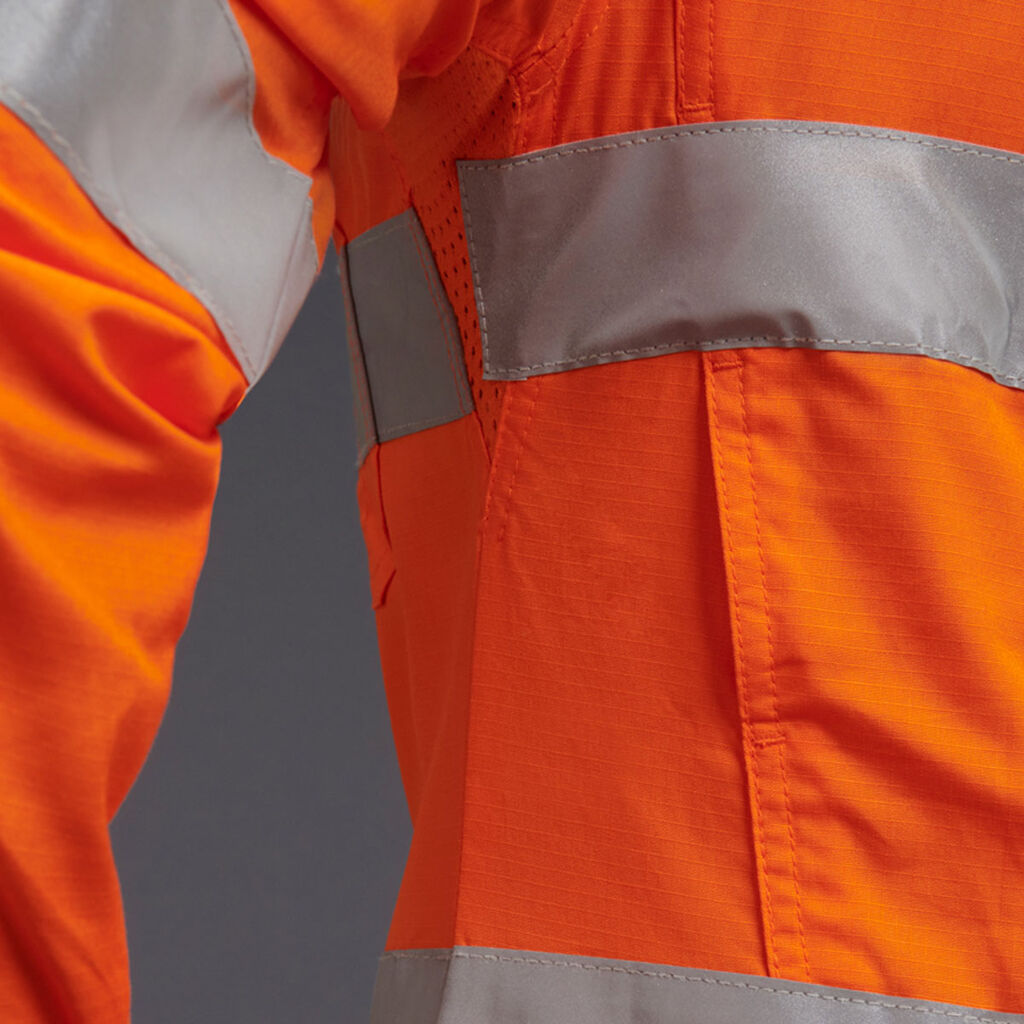 KingGee K44545 Workcool 2 Ladies Hi-vis Reflective Shirt L/S-Orange