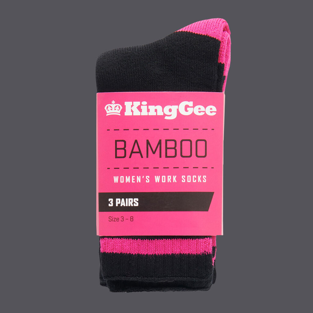 KingGee K49015 Women's Bamboo Socks 3 Pack-Size-3-8