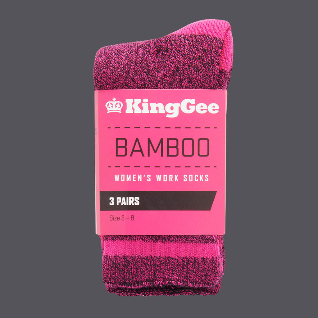KingGee K49015 Women's Bamboo Socks 3 Pack-Size-3-8