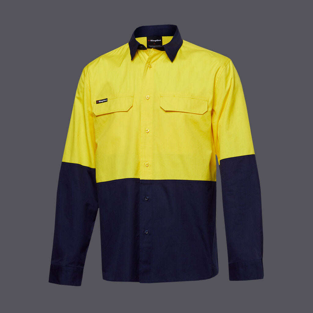 KingGee K54027 Workcool Hi-vis Spliced Shirt L/S