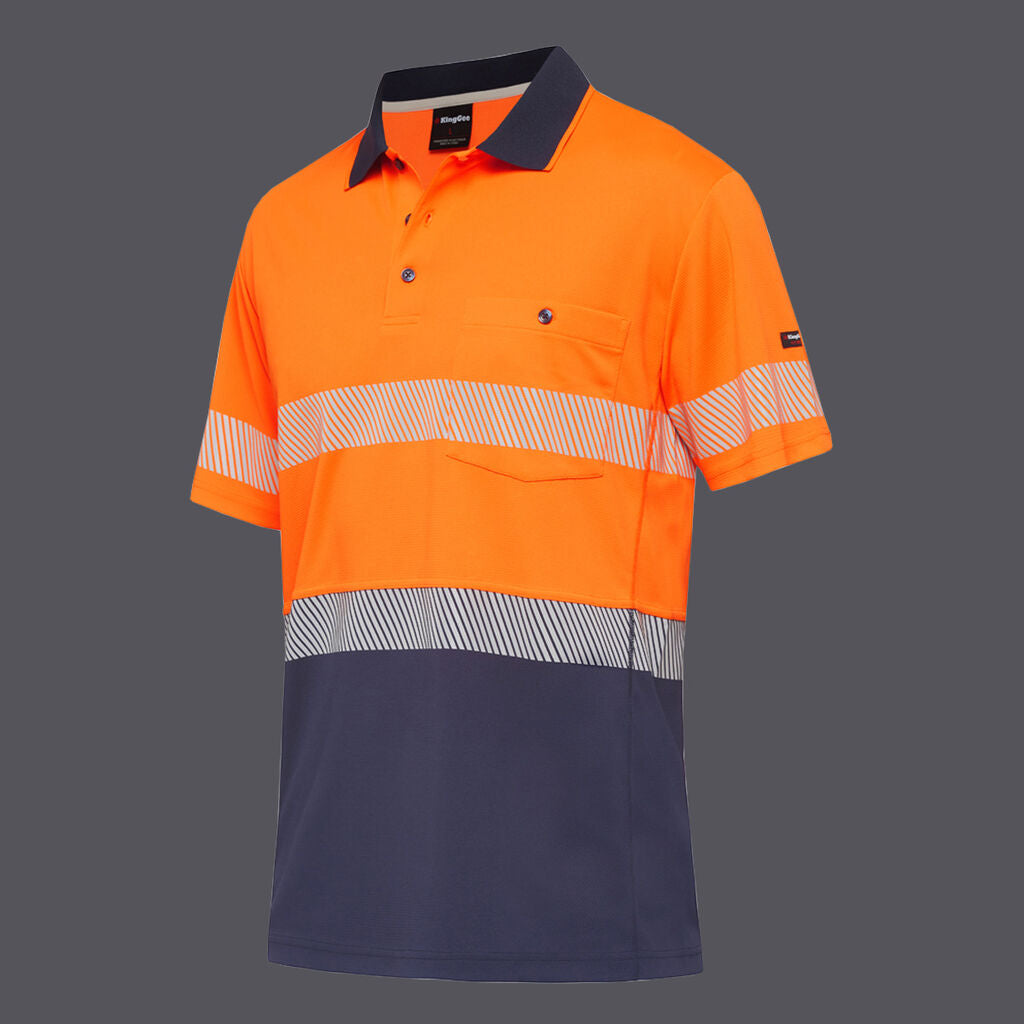 KingGee K54215 Workcool Hyperfreeze Hi-vis Taped Spliced Polo S/S