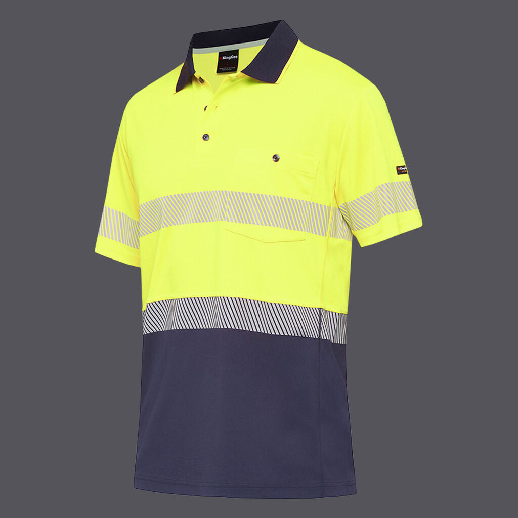 KingGee K54215 Workcool Hyperfreeze Hi-vis Taped Spliced Polo S/S