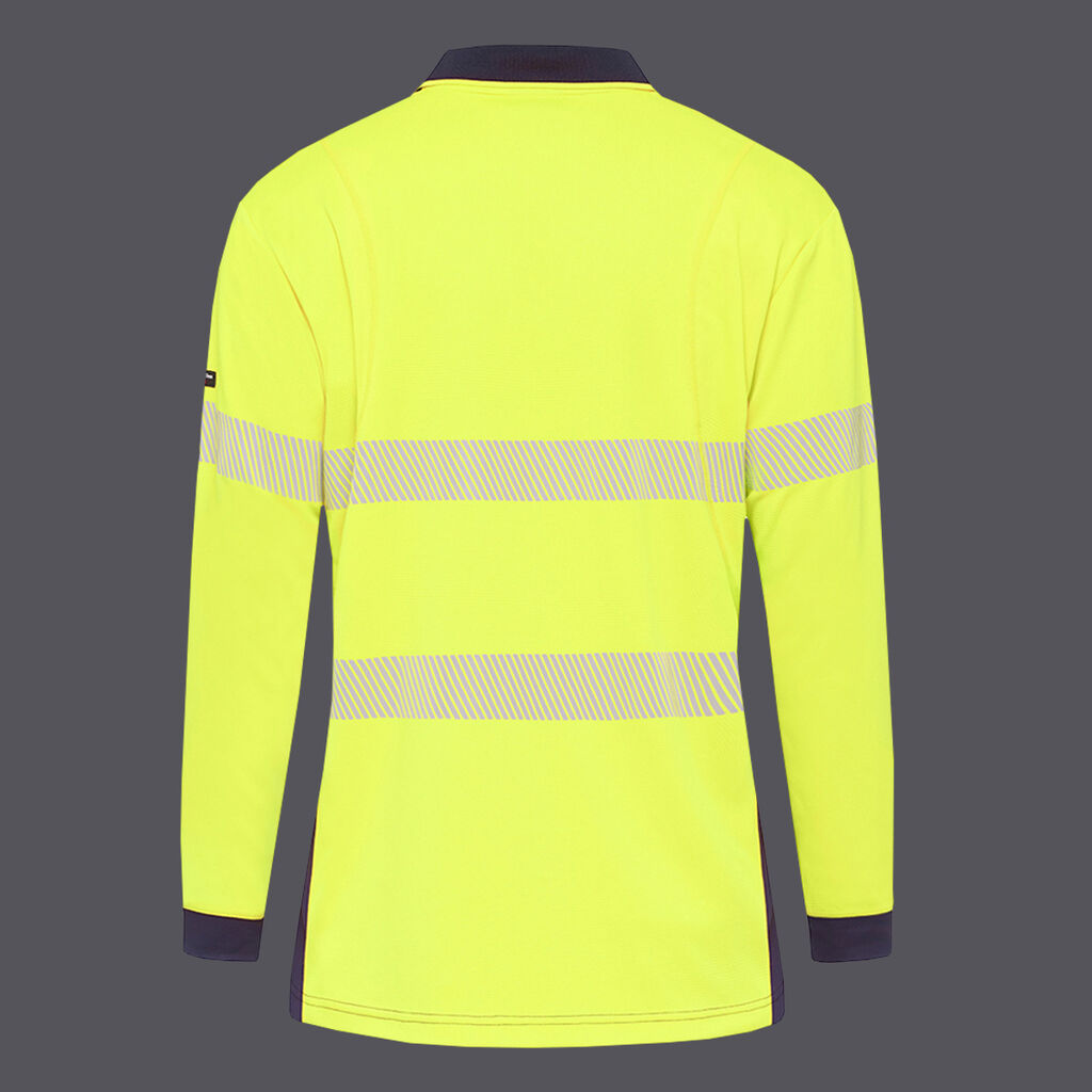 KingGee K54225 Workcool Hyperfreeze Hi-vis Taped Spliced Polo L/S
