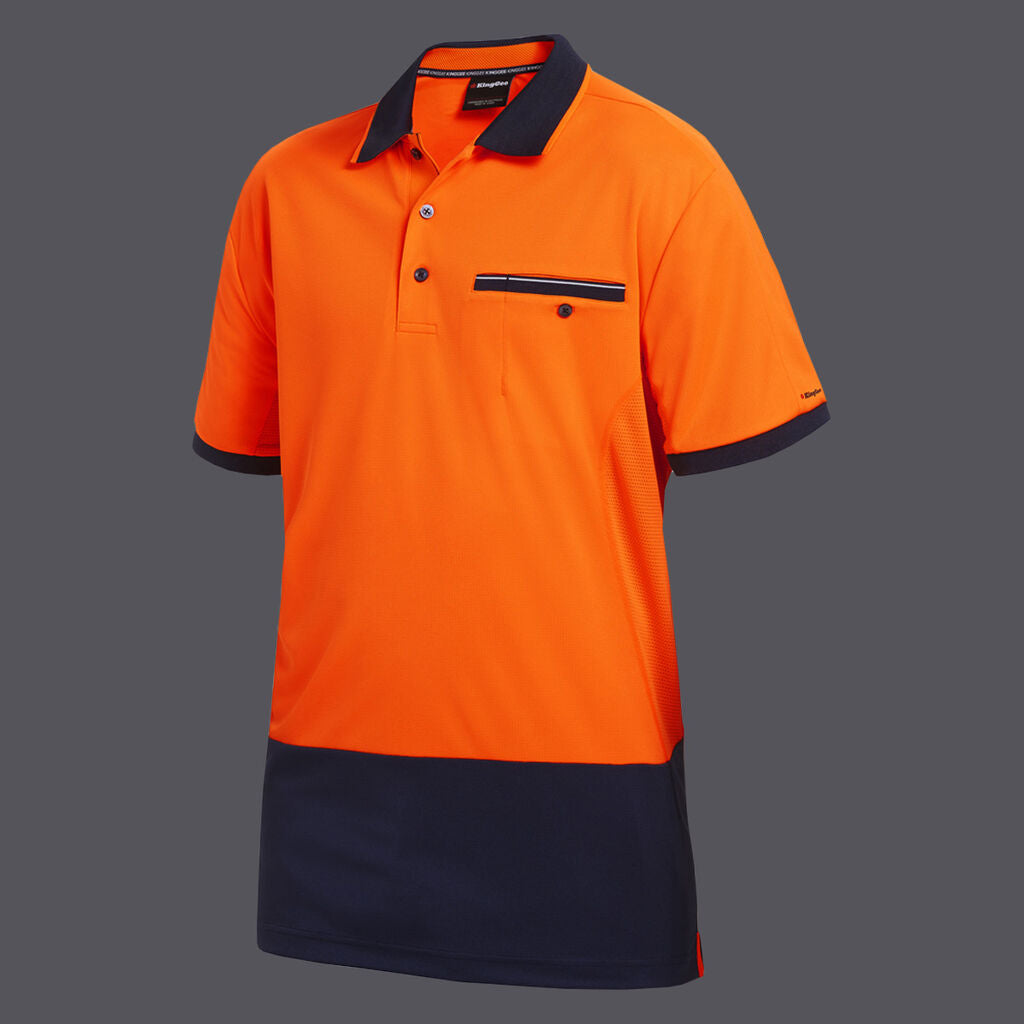 KingGee K54845 Workcool Hi-vis Spliced Polo S/S
