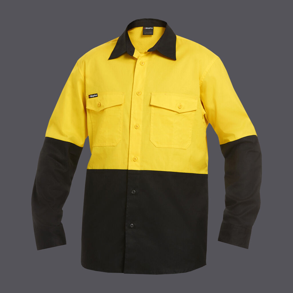 KingGee K54870 Workcool 2 Hi-vis Reflective Spliced Shirt L/S