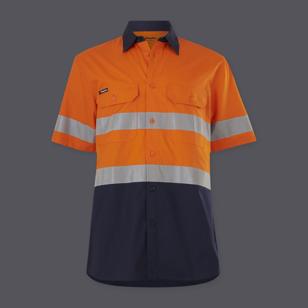 KingGee K54911 Workcool Vented Spliced Shirt Taped Short Sleeve