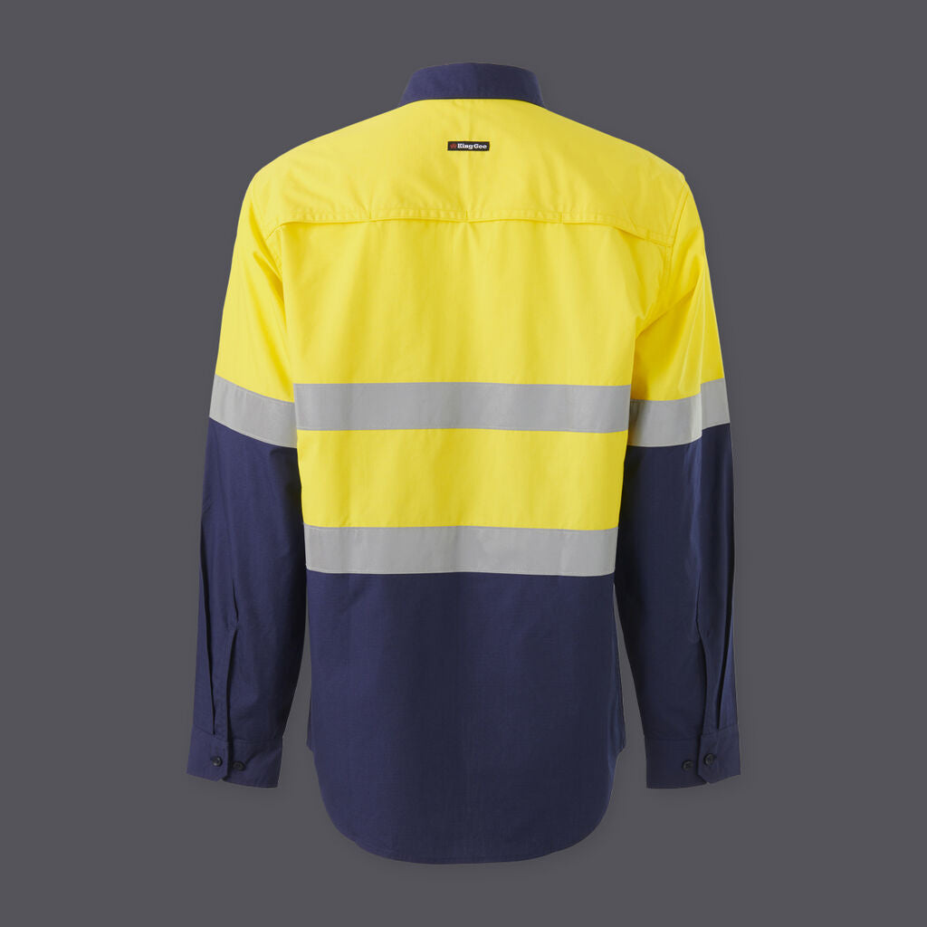 KingGee K54914 Workcool Vented Closed Front Spliced Shirt Taped Long Sleeve