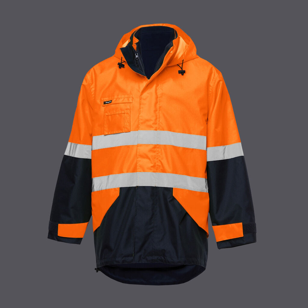 KingGee K55300 4 In 1 Hi-vis Waterproof Jacket