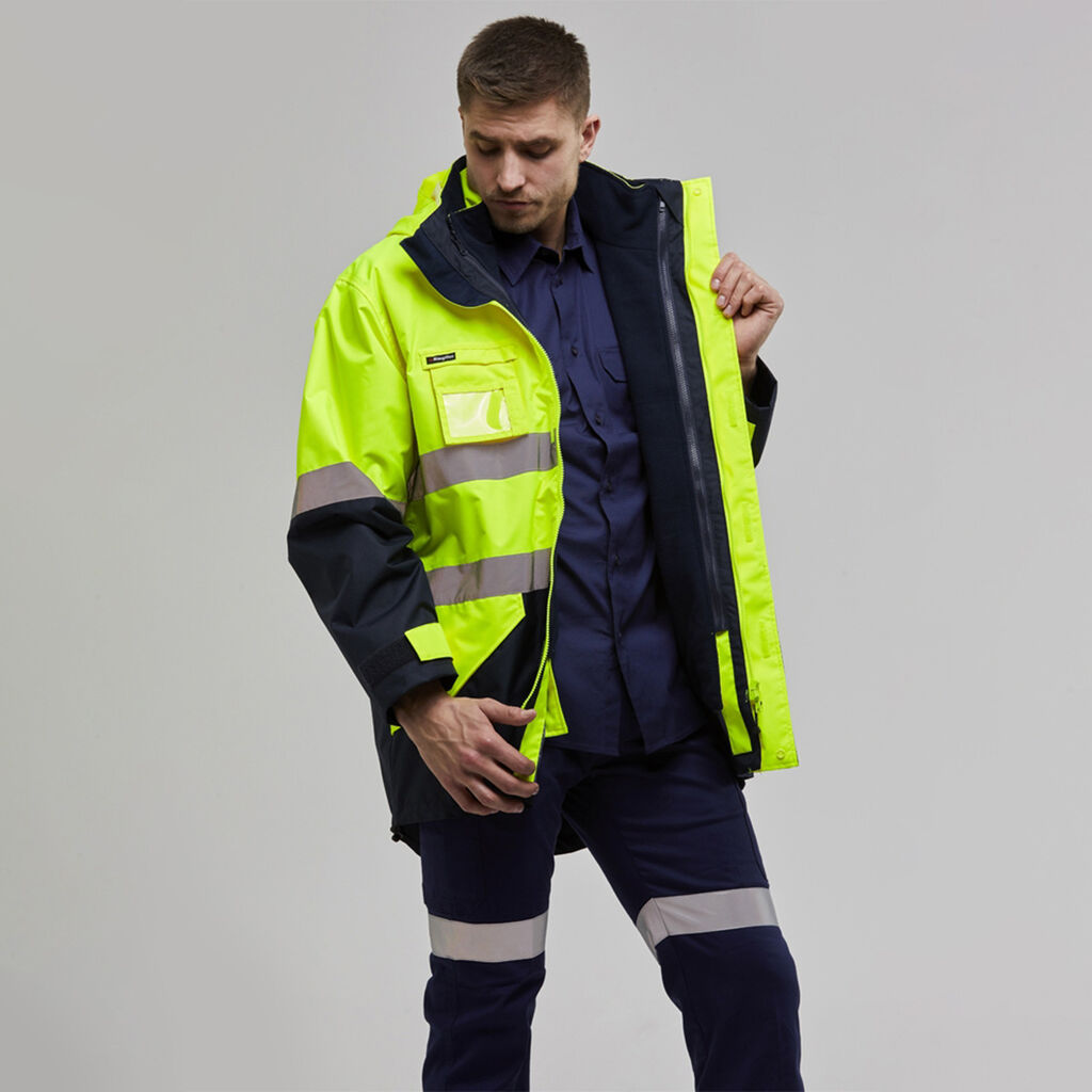 KingGee K55300 4 In 1 Hi-vis Waterproof Jacket