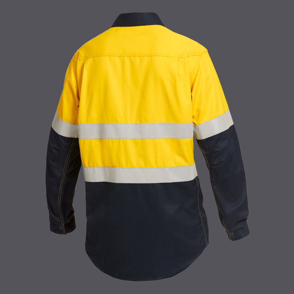 KingGee K84000 Shield Tec Lenzing Fr Hi-vis Spliced Open Front Taped Shirt