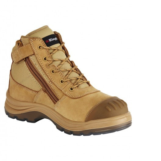 KingGee K27100 Tradie Wheat Zip Side Safety Boot-Wheat