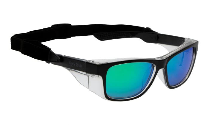 Ugly Fish RS545RX MBL.GR Sparkie Safety Sunglasses-Matt Black Frame/Green Revo Lens