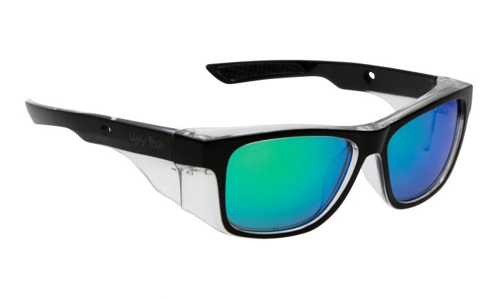 Ugly Fish RS545RX MBL.GR Sparkie Safety Sunglasses-Matt Black Frame/Green Revo Lens