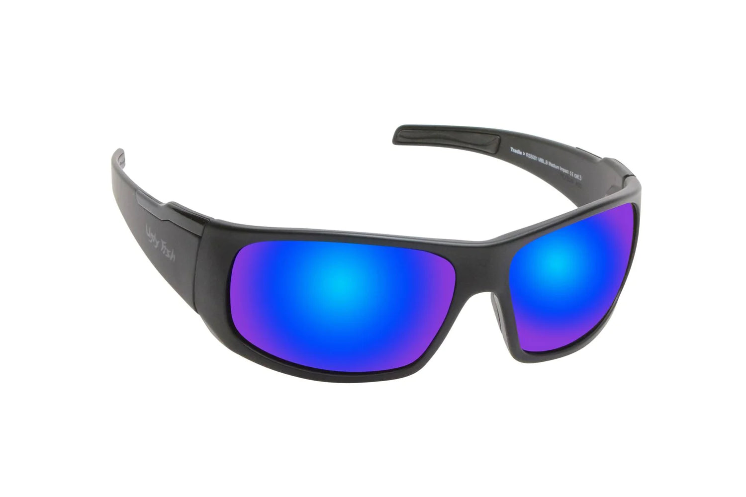Ugly Fish RS5001 MBL.B Tradie Safety Sunglasses-Matt Black Frame/Blue Revo Lens