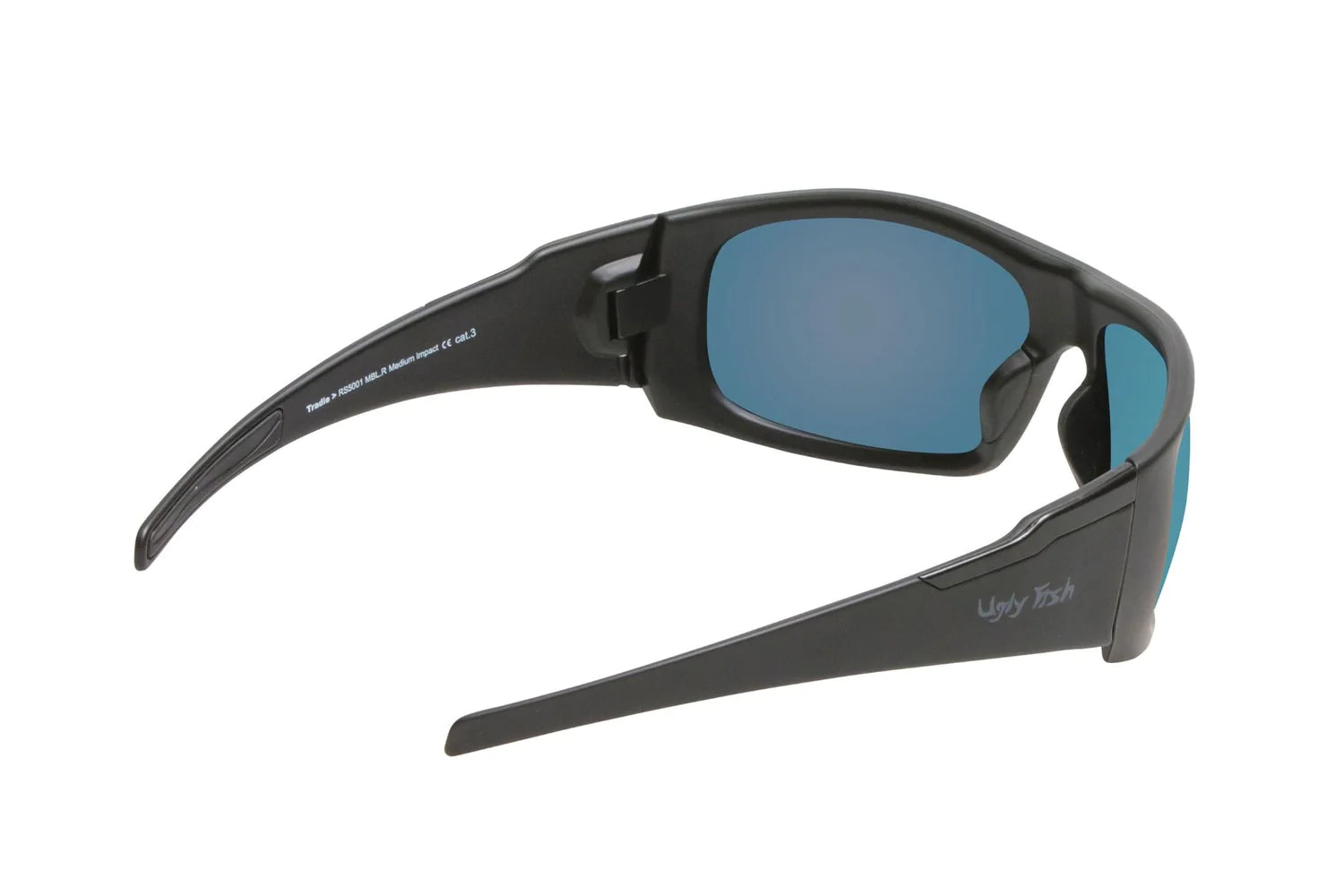 Ugly Fish RS5001 MBL.B Tradie Safety Sunglasses-Matt Black Frame/Blue Revo Lens