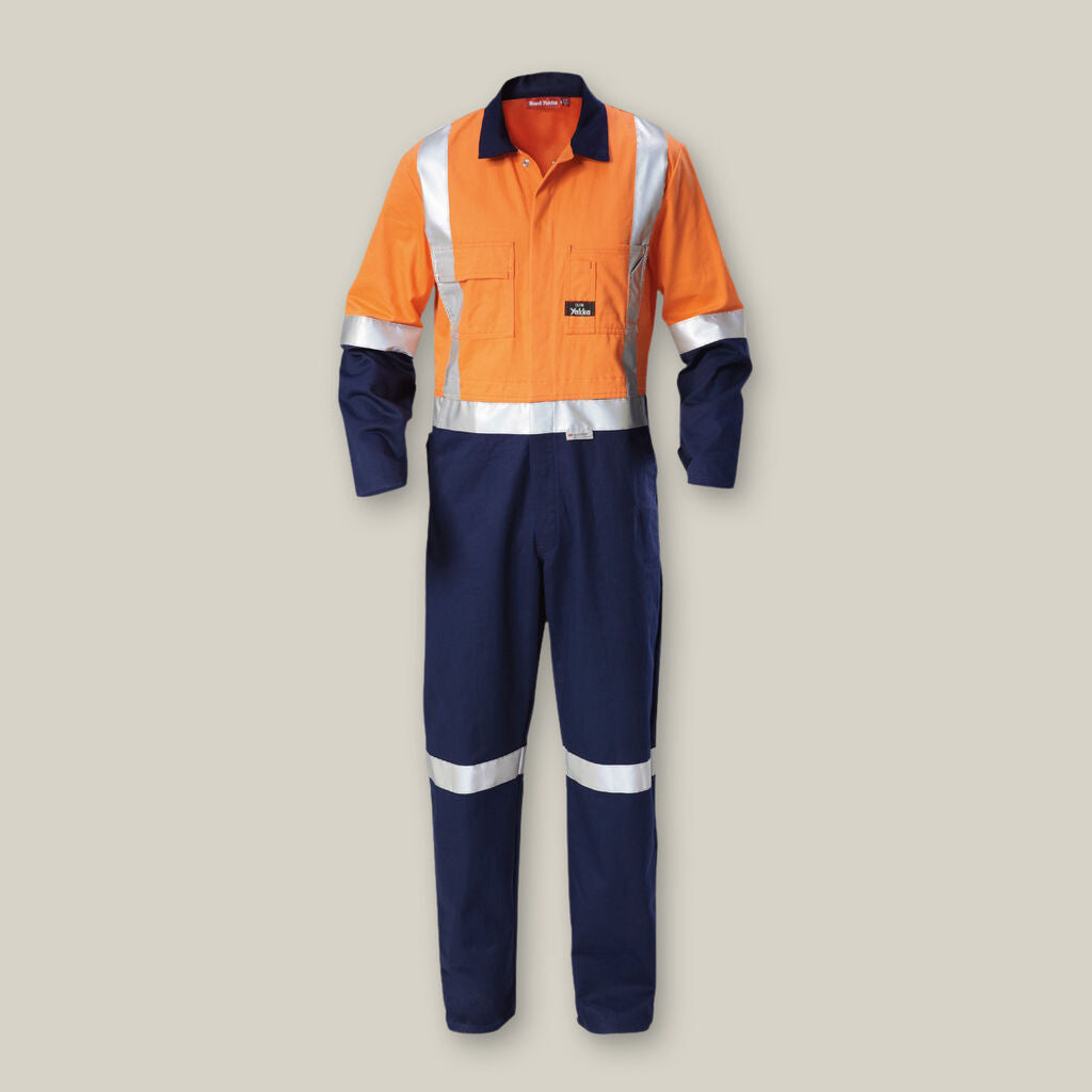 Hard Yakka Y00262 Hi-vis 2tone Taped Drill Coveralls