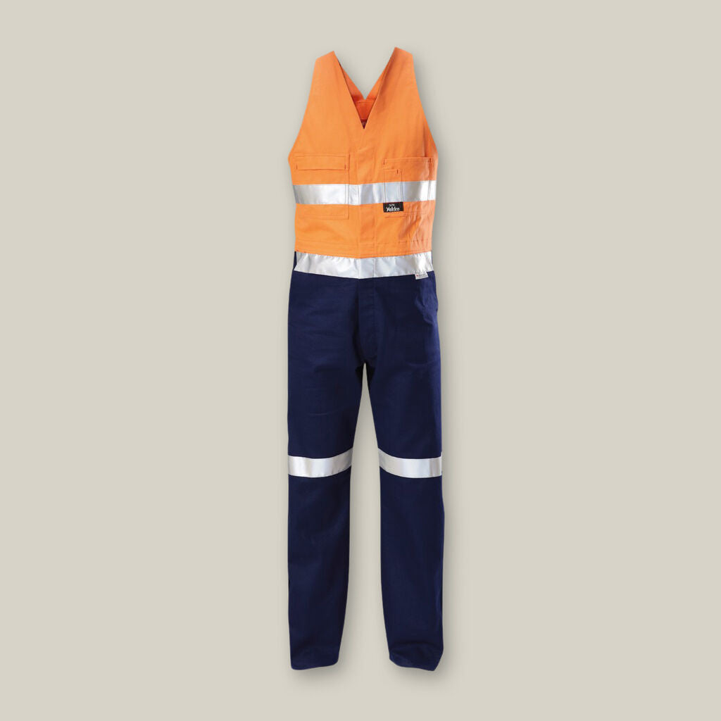 Hard Yakka Y01055 Hi-vis 2tone Action Back Cotton Taped Overall