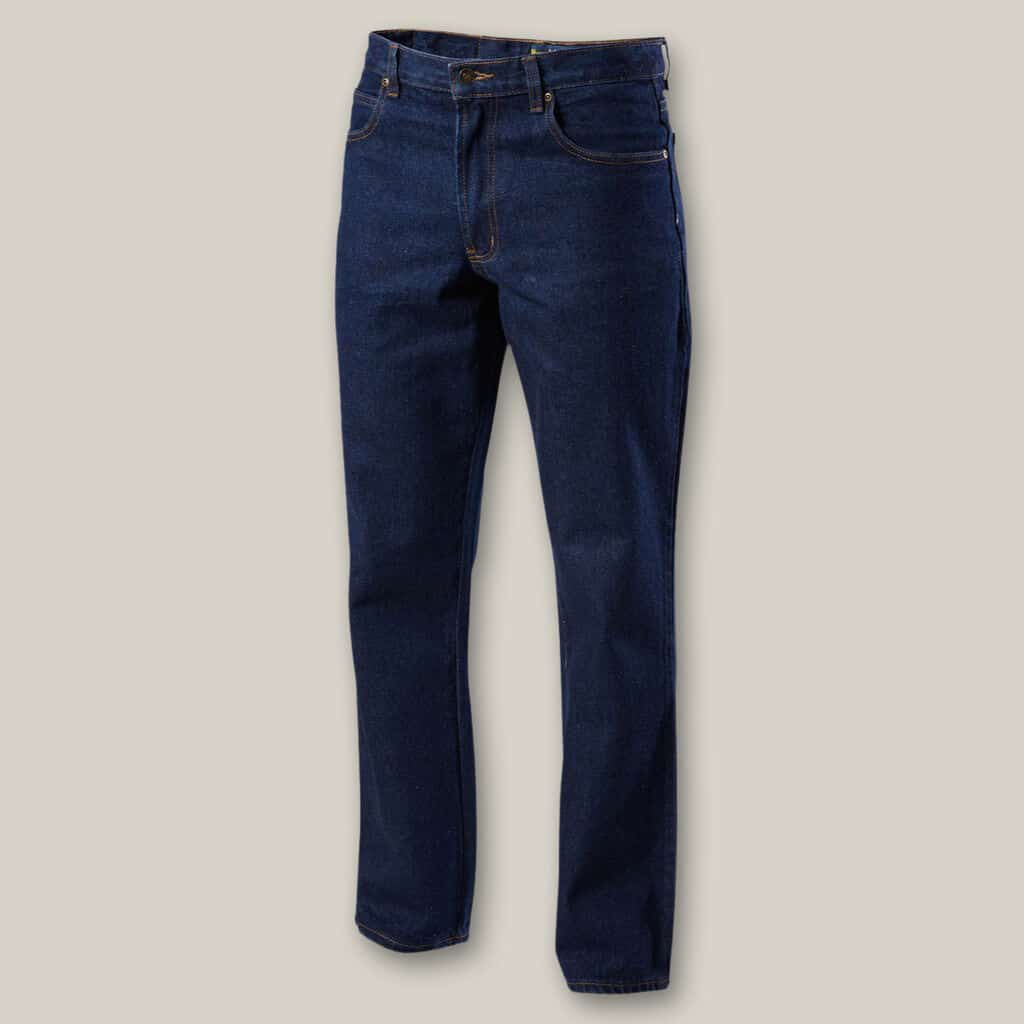 Hard Yakka Y03514 Foundations 14.5 Oz Enzyme Washed Rigid Denim Jean-Navy