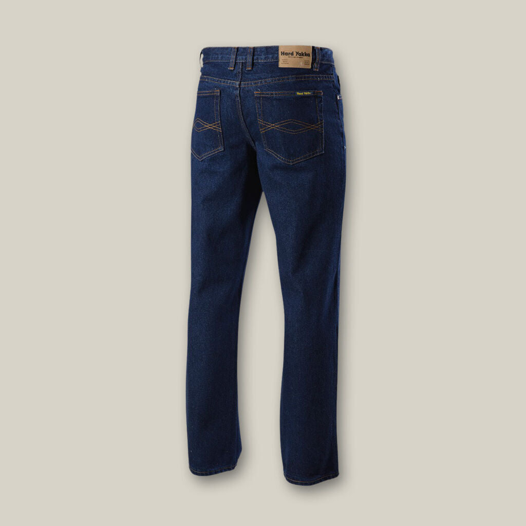 Hard Yakka Y03514 Foundations 14.5 Oz Enzyme Washed Rigid Denim Jean-Navy