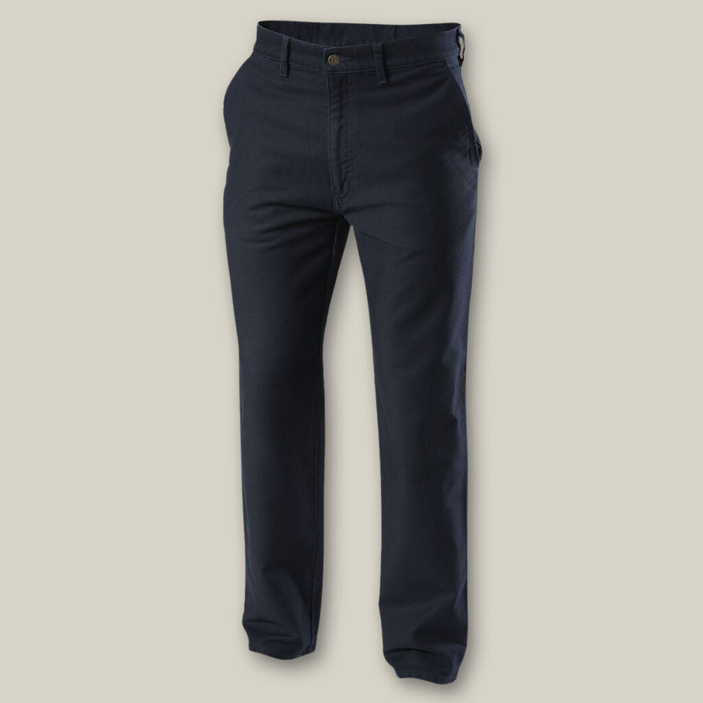 Hard Yakka Y03876 Foundations Moleskin Plain Front Cotton Jean-Navy