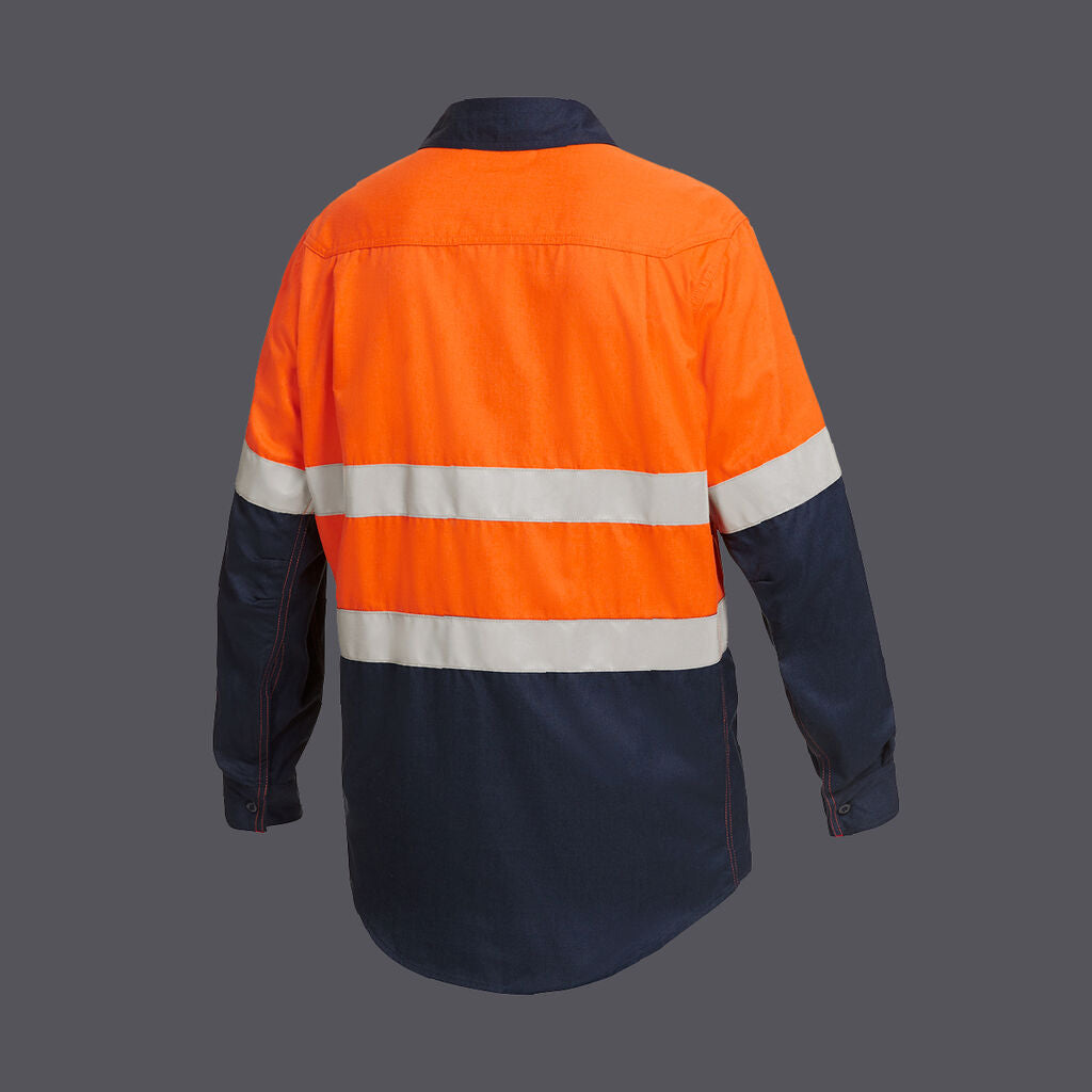 KingGee Y04350 Shield Tec Fr Hi-vis 2 Tone Open Front Taped Shirt