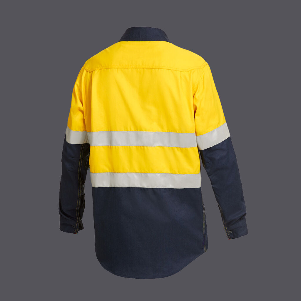 KingGee Y04350 Shield Tec Fr Hi-vis 2 Tone Open Front Taped Shirt