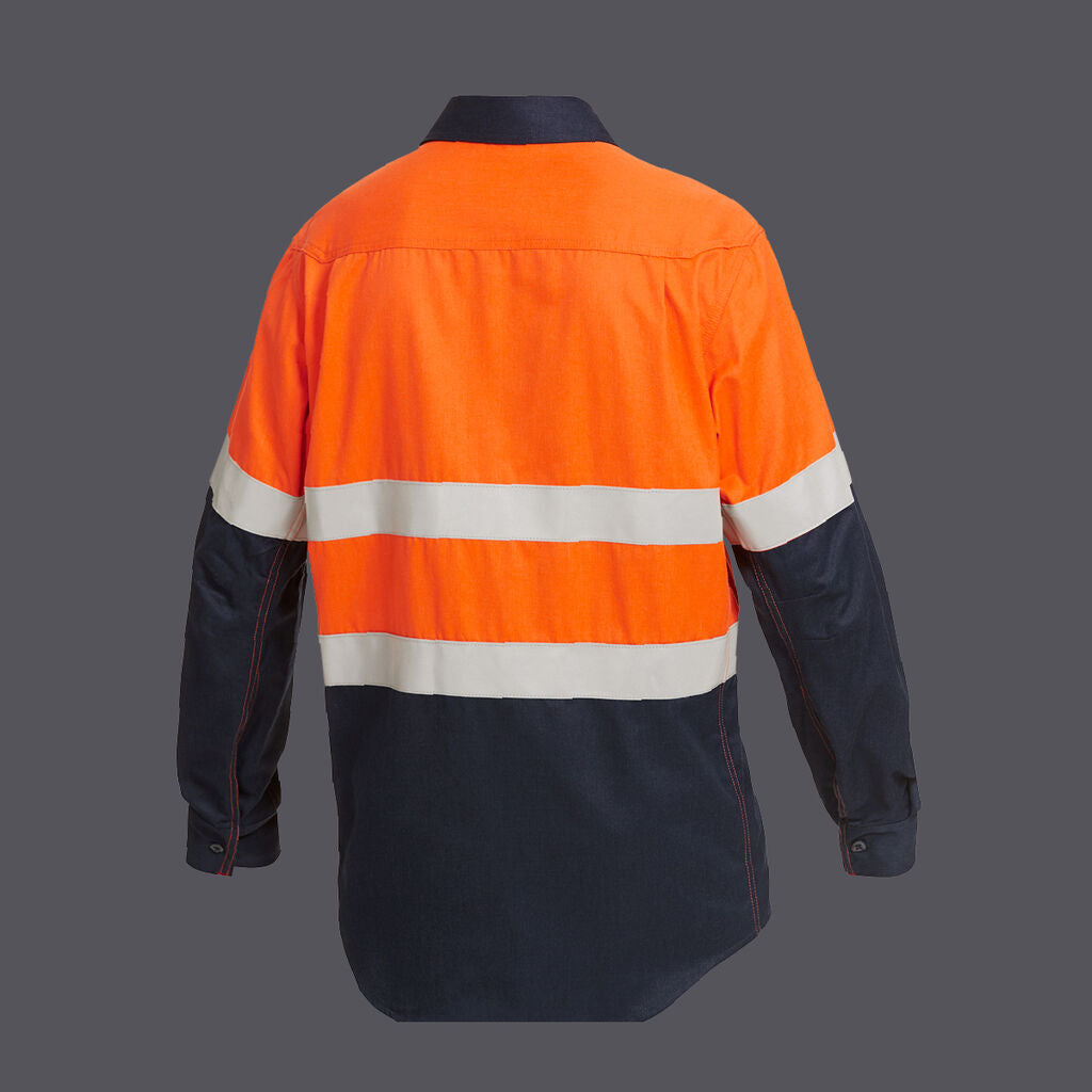 KingGee Y04550 Shield Tec Fr Hi-vis 2 Tone Closed Front Taped Shirt