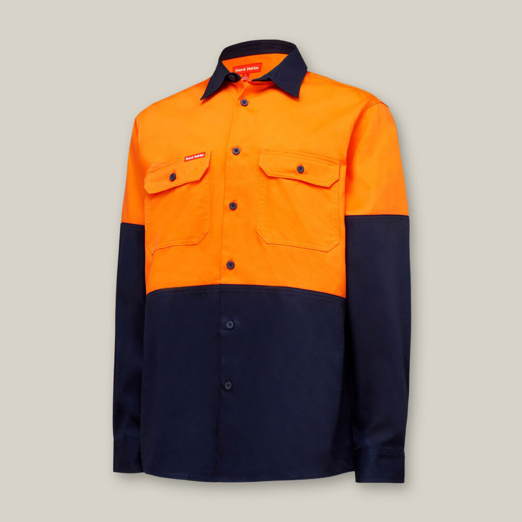 Hard Yakka Y04605 Core Hi-vis Long Sleeve Heavyweight Cotton Drill Shirt