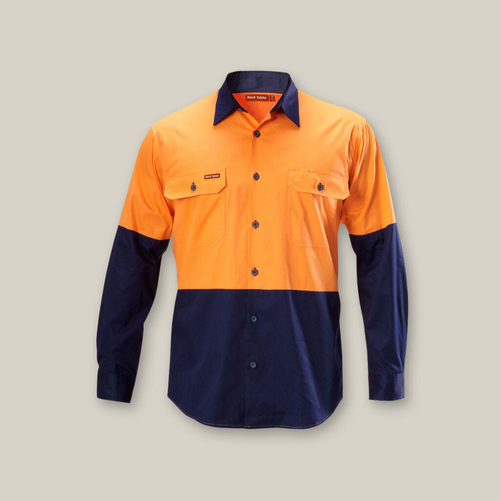 Hard Yakka Y07558 Koolgear Hi-vis 2 Tone Vented Long Sleeve Shirt