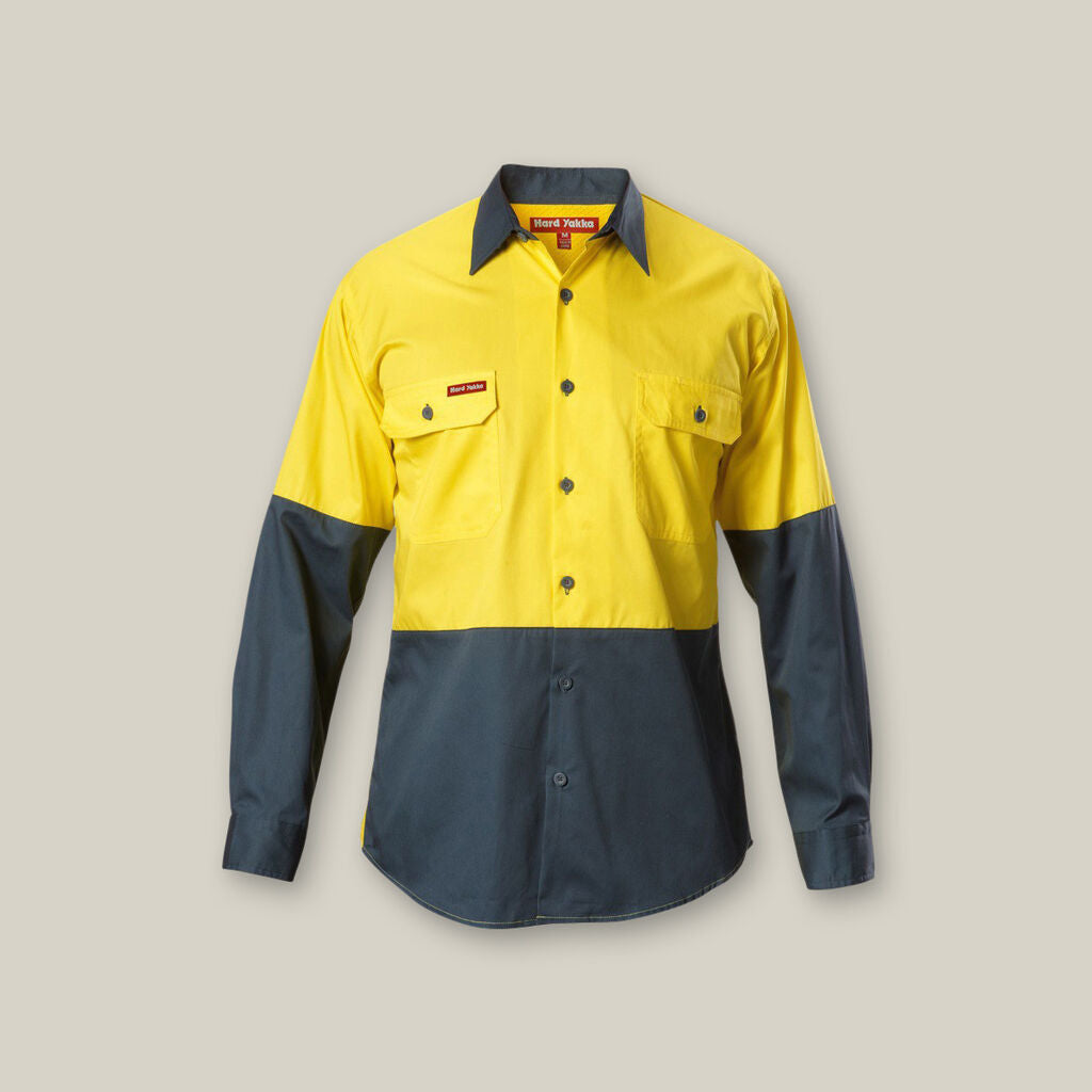 Hard Yakka Y07558 Koolgear Hi-vis 2 Tone Vented Long Sleeve Shirt
