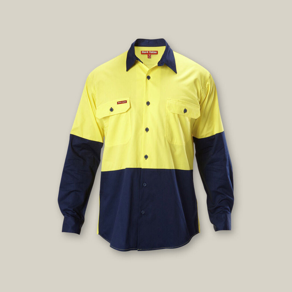 Hard Yakka Y07558 Koolgear Hi-vis 2 Tone Vented Long Sleeve Shirt