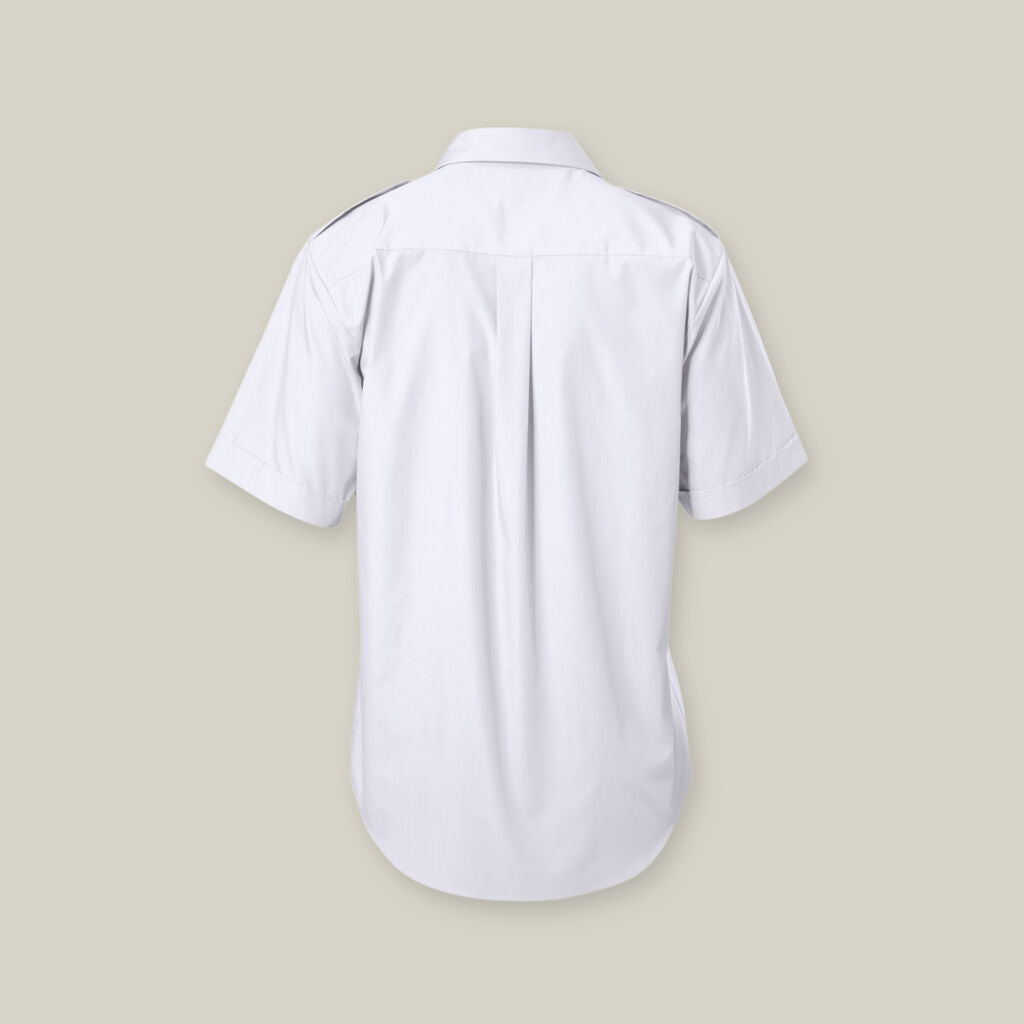 Hard Yakka Y07691 Short Sleeve Permanent Press Shirt With Epaulettes-White
