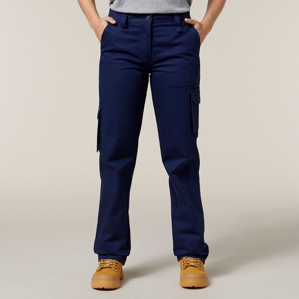 Hard Yakka Y08850 Women's Foundations Drill Cargo Pant-Navy