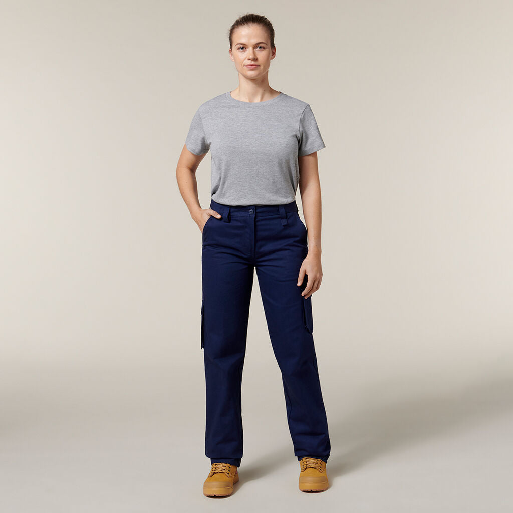 Hard Yakka Y08850 Women's Foundations Drill Cargo Pant-Navy