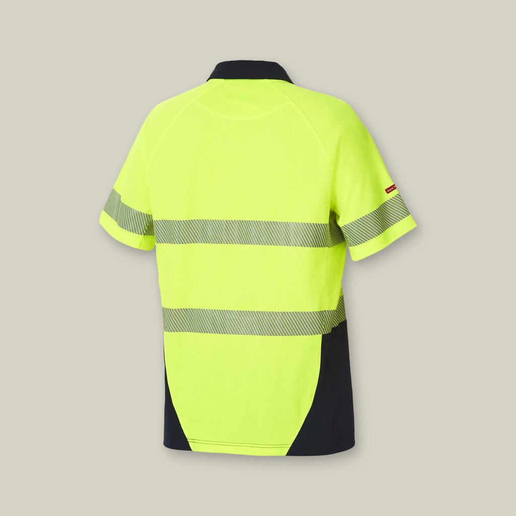 Hard Yakka Y11383 Koolgear Hi-vis 2tone SS Taped Polo-Lemon/Dark Navy