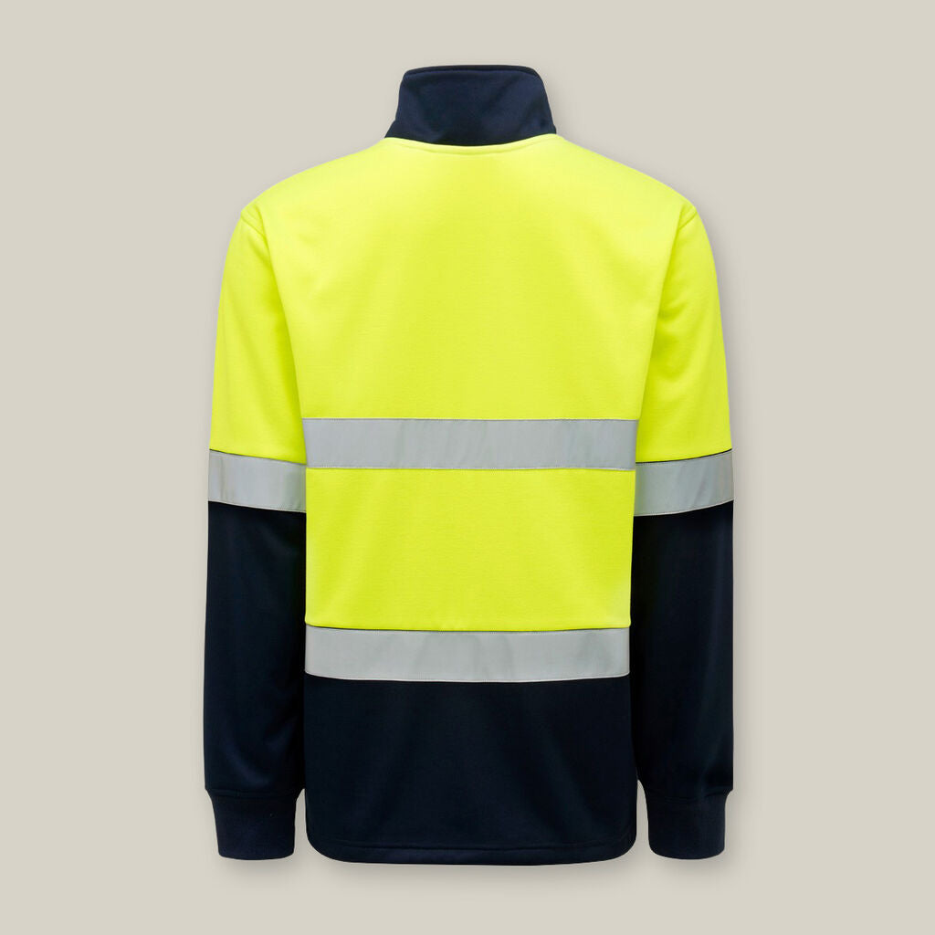 Hard Yakka Y19270 Hi-vis 2tone 1/4 Zip Brushed Fleece Taped Jumper