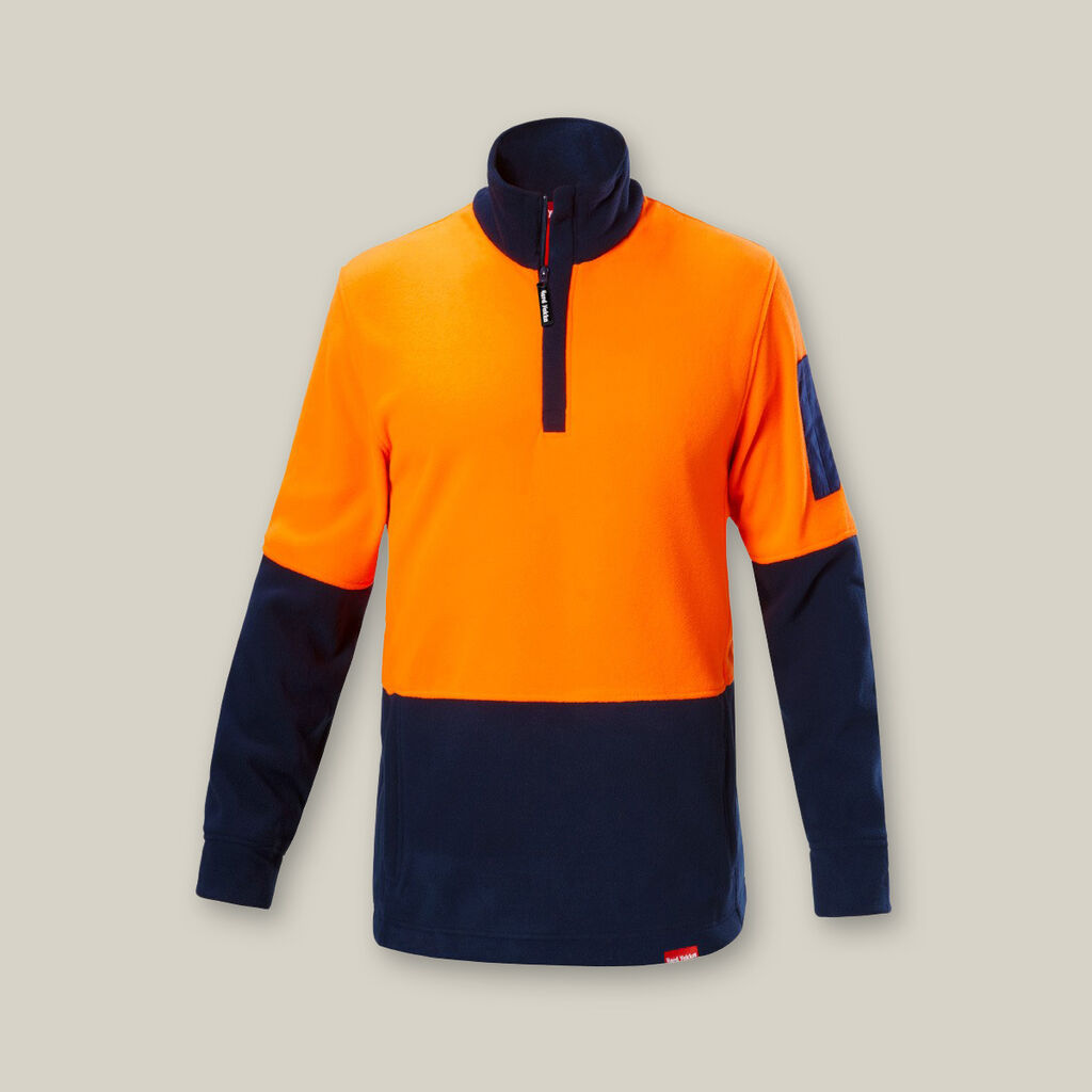 Hard Yakka Y19330 Hi-vis 2 Tone 1/4 Zip Brushed Fleece Jumper