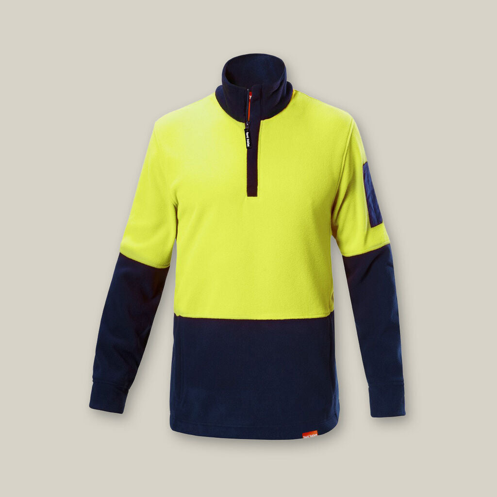 Hard Yakka Y19330 Hi-vis 2 Tone 1/4 Zip Brushed Fleece Jumper