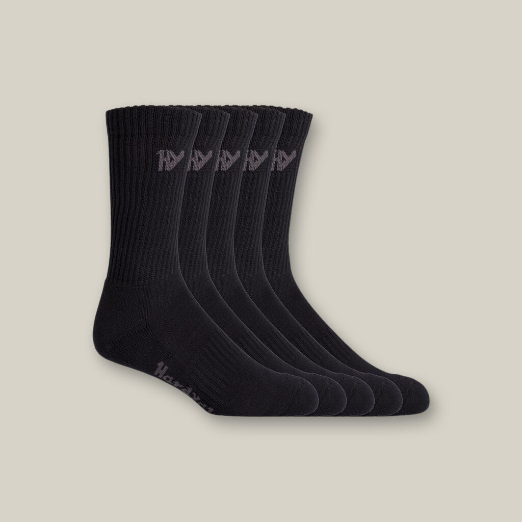 Hard Yakka Y20035 Crew Socks 5-pack-Size 7-12