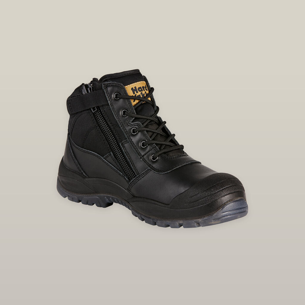 Hard Yakka Y60125 Foundations Utility Black Zip Side Safety Boot
