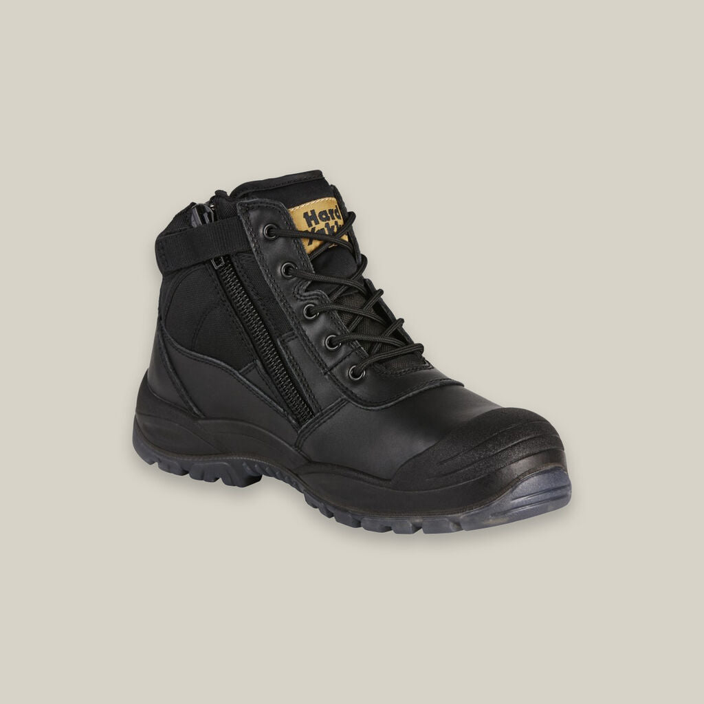 Hard Yakka Y60125 Foundations Utility Black Zip Side Safety Boot