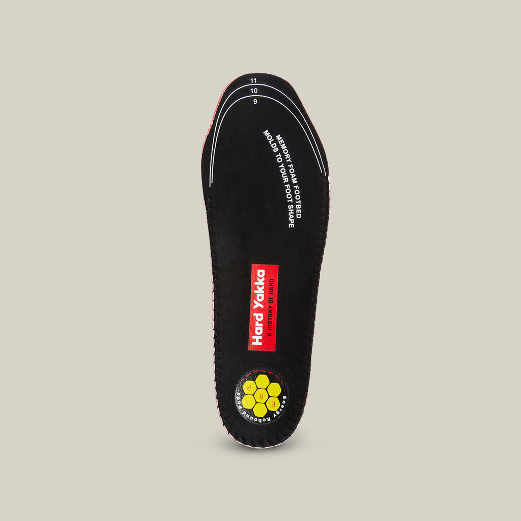 Hard Yakka Y60178 ERP Footbed Memory Foam Insoles-Black