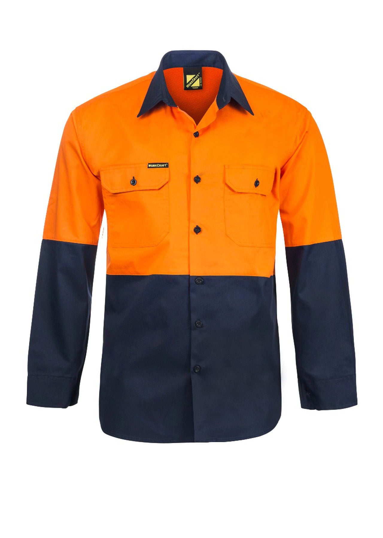 Workcraft WS4247 Lightweight Hi vis Two Tone L/s Vented Cotton Drill Shirt