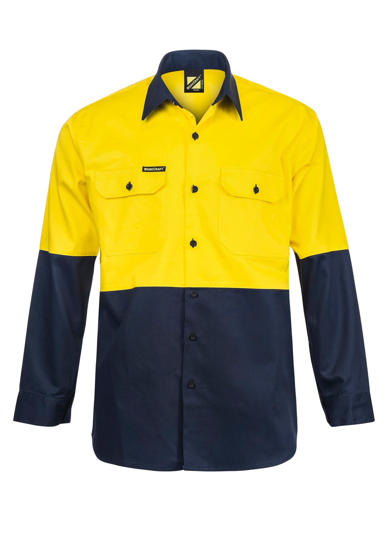 Workcraft WS3022 Hi vis Two Tone L/S Cotton Drill Shirt