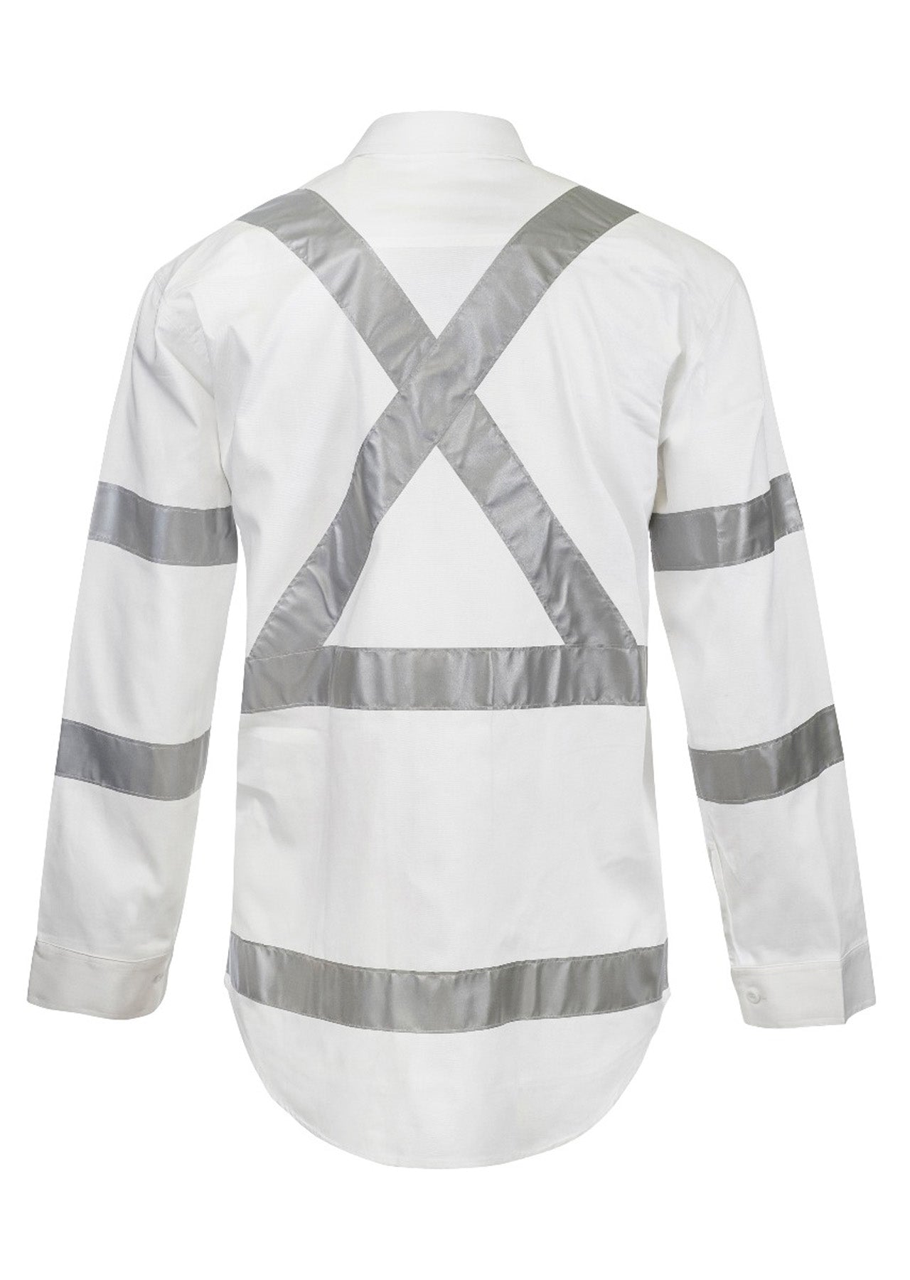 Workcraft WS3222 Hi Vis L/S Shirt With X Pattern Reflective Tape