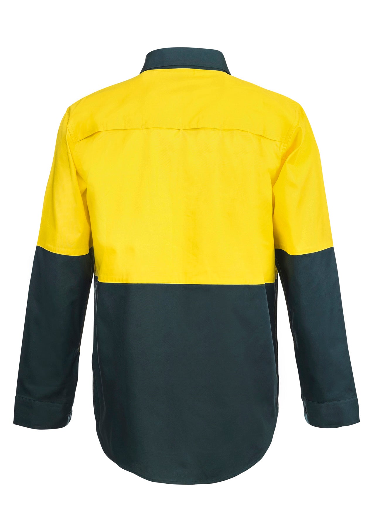 Workcraft WS4255 Lightweight Hi Vis Closed Front Vented Cotton Drill Shirt With Semi Gusset Sleeves