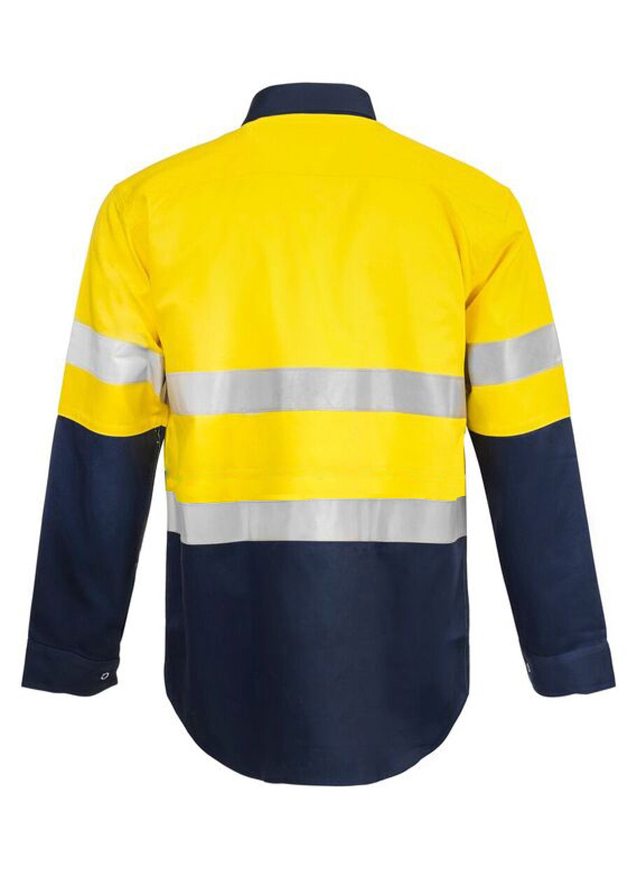 Workcraft WS3072 Hi vis Two Tone Long Sleeve Cotton Drill Shirt With Press Studs